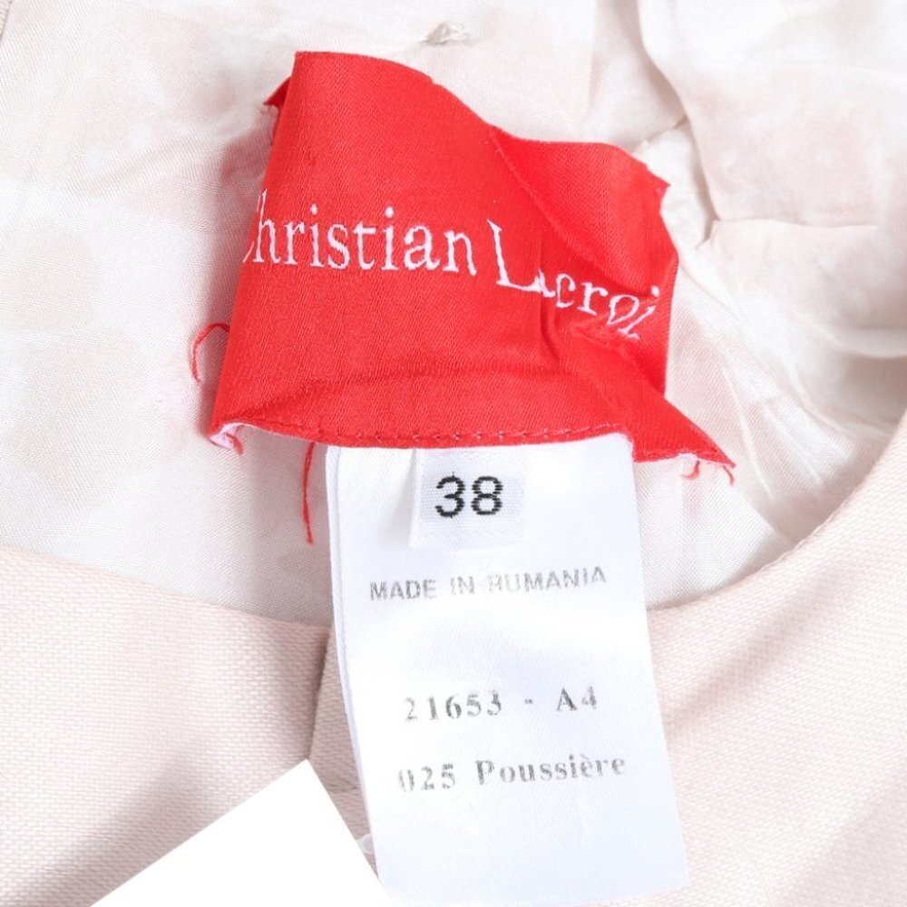 Vintage Christian Lacroix Pousierre Belted Short Sleeve Peplum Dress Size 38 - Picture 6 of 7